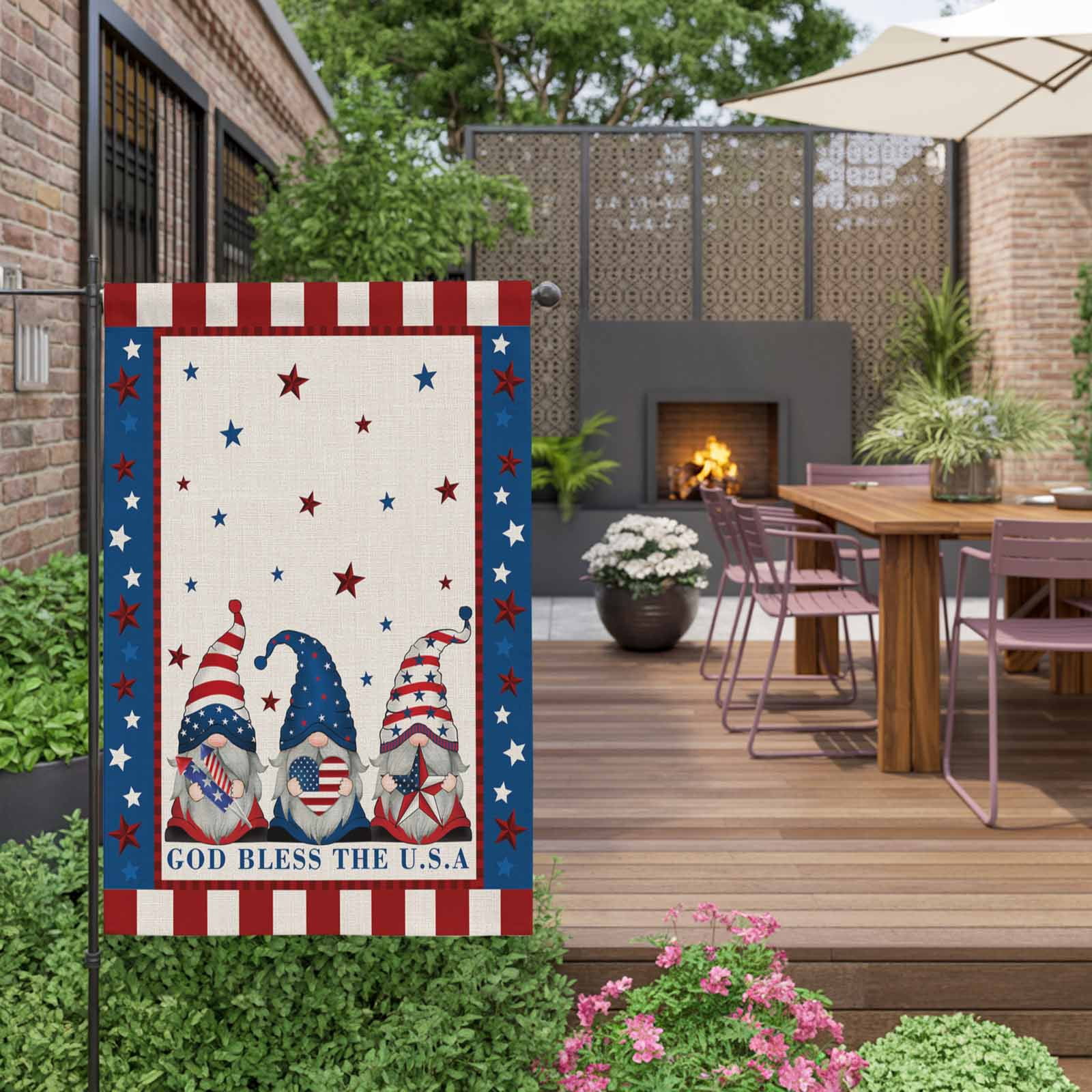 Patriot Pentagram House Flag 28 x 40 Inches, Weather Proof Outdoor Patio Flags Double Sided Small House Decoration for Yard Lawn Outside Home