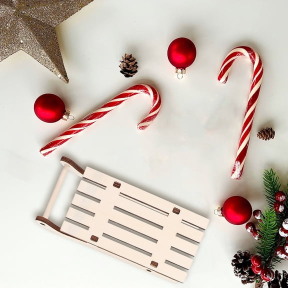 GAXIRE 12-Piece Mini Wooden Sleigh Set Christmas Holiday Party Favors and Festive Decor Gifts for Friends and Colleagues