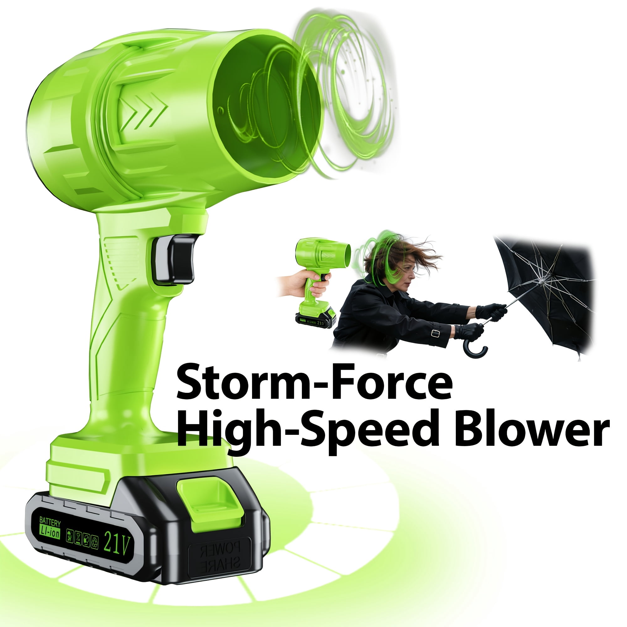 DGB 21V Multi-Purpose Cordless Blower, Portable Electric Handheld Blower for Home, Car & Outdoor Use, Compact Battery-Powered Blower for Leaves, Dust & Small Debris