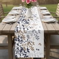 thumbnail image 4 of Grey Brown Leaves Table Runner - 70 Inch Long Summer Botanical Cotton and Linen Blended Dress Scarves Farmhouse Table Runner for Kitchen Dining, Coffee Table, 13" x 70", 4 of 8