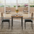 thumbnail image 6 of 3 Piece Dining Table Set, Dining Table and Chairs Set for 2, Kitchen Table Set for Small Spaces, Kitchen, Apartment, Brown, 6 of 7