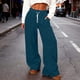 thumbnail image 2 of RKSTN Wide Leg Sweatpants Women Plus Size Baggy High Waist Stretch Athletic Joggers Pants Womens Casual Solid Oversized Loose Elastic Waist Drawstring Running Fitness Straight Leg Workout Sweatpant, 2 of 10