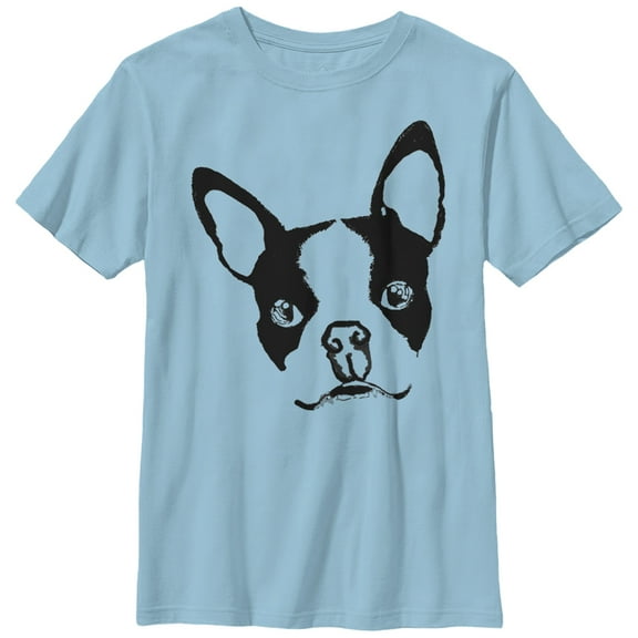 Boy's Lost Gods Boston Terrier Dog Graphic Tee Light Blue Small