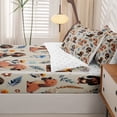 thumbnail image 5 of Homewish Cute Pet Dachshund Zipper Twin Comforter Sets with Fitted Sheet and 2 Pillowcases,Kawaii Floral Plants Zipper Bedding Set,Beige,Reversible,4pcs, 5 of 8