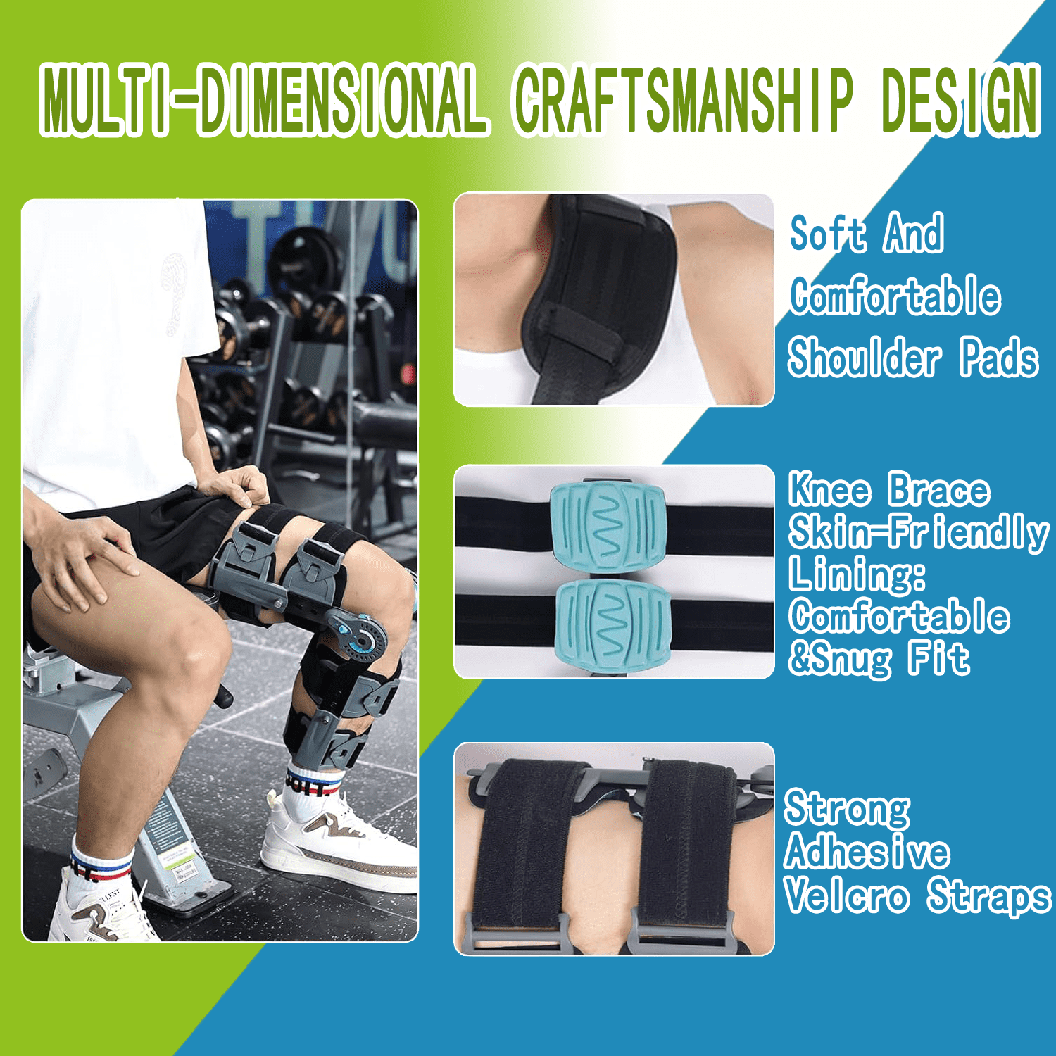 Komzer Hinged ROM Knee Brace, Post Op Immobilizer Knee Brace, Adjustable Orthopedic Support for Recovery Stabilization, ACL, MCL and PCL Injury