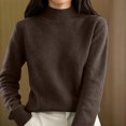 thumbnail image 2 of Mock Neck Pullover Sweaters for Women Fall Outfits for Women High Neck Long Sleeve Soft Warm Ribbed Cuffs Winter Clothes Solid Color Loose Fit Casual Fashion Clothing Knit Sweater, 2 of 5