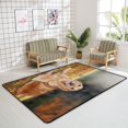 thumbnail image 4 of SKYSONIC Area Rug Cute Golden Retriever Dog Nursery Rug Floor Mat Kids Playing Mat for Living Room Bedroom, 63x48 in, 4 of 6