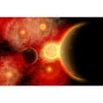 thumbnail image 2 of A vibrant star cluster with alien planets in orbit Poster Print, 2 of 2