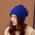 thumbnail image 1 of Cold Hat Big Head Circumference Coarse Wool Hat Women's Spring All-match Warm Loose Face Small Ear Protection Knitted Hat Tide, 1 of 6