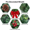 thumbnail image 5 of 24" Christmas Wreath with Warm White USB LED String Lights - Prelit Door Wreath - Red Berries - Christmas Decor for Indoor & Outdoor, 5 of 7