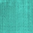 thumbnail image 1 of Ahgly Company Machine Washable Indoor Square Abstract Turquoise Blue Contemporary Area Rugs, 4' Square, 1 of 4