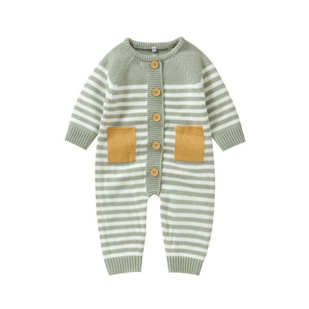 

Baby Knit Romper Long Sleeve Boy Girl Sweater Clothes Baby Jumpsuit 1 Piece Outfits Clothes for Baby Toddler Boys Summer Clothes Toddler Apparel Musically Shirts for Boys Button down Romper Baby Boy