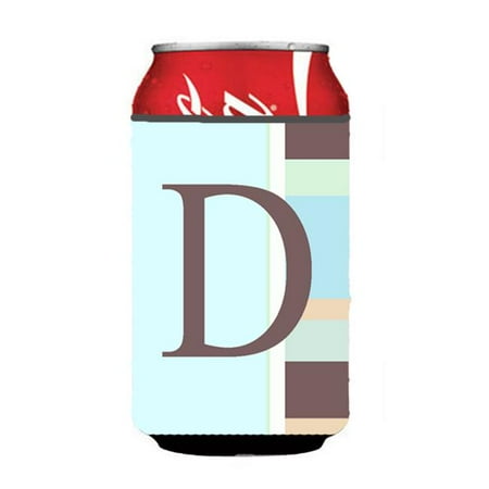 

Letter D Initial Monogram - Blue Stripes Can or Bottle Hugger