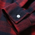 thumbnail image 5 of Men Long Sleeved Brushed Plaid Shirt Plus Size Slim Fashion Polyester Shirt, 5 of 6