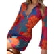 thumbnail image 4 of VISgogo Vestido Corto Femenino, Estampado de Flores Solapa Manga Larga de Una Pieza con Cremallera Traje de Primavera para Mujer, S/M/L/XL VISgogo  moda, 4 of 5