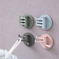 thumbnail image 3 of Gancho de pared autoadhesivo para cocina, multifuncional, giratorio, con 3 ganchos de almacenamiento, color rosa, 3 of 5