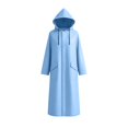 thumbnail image 7 of Women’s Long Length Heavy Duty Rain Coat Hooded Waterproof Raincoat for Outdoor Use, Wind Resistant Full Length Rain Jacket Loose Fit Adults Poncho Blue, 7 of 7