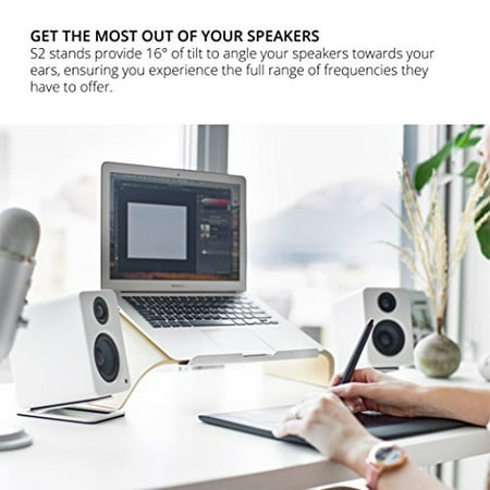 Kanto S2 Desktop Speaker Stands For Small Speakers White