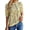 Yellow, variant on Women's Summer Boho Shirt Top Ruffle Short Sleeve Frill Trim Mock Neck Floral Solid Casual Blouses Shirts Tops