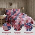 thumbnail image 7 of Quilt Set King Size Lightweight Quilt Bedding Plaid Patchwork Bedding Twin Bedspread Coverlet Reversible Quilt Bedspread Microfibers Quilts for All Season, 7 of 7