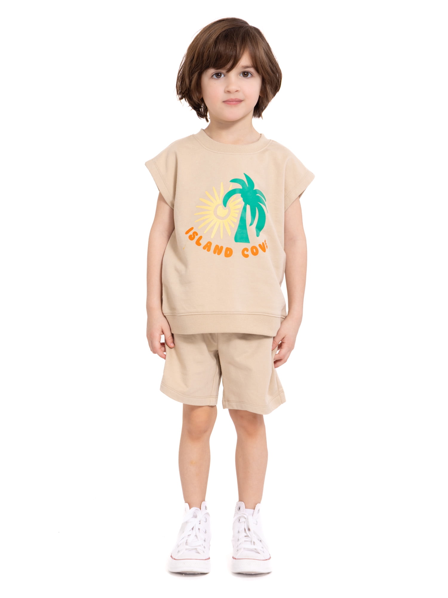 Wonder Nation Toddler Boys Sleeveless Graphic Tank Top and Matching Shorts Set, Sizes 12M-5T