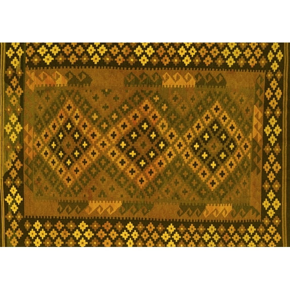 Ahgly Company Indoor Rectangle Southwestern Yellow Country Area Rugs, 3' x 5'