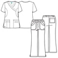 thumbnail image 4 of Maevn BLOSSOM Mock Wrap Top & Multi Pocket Flare Leg Scrub Pant Set, 4 of 5