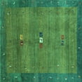 thumbnail image 1 of Ahgly Company Machine Washable Indoor Square Abstract Turquoise Blue Contemporary Area Rugs, 6' Square, 1 of 4