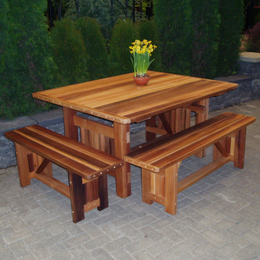 Wood Country Cabbage Hill 4 ft. Square Cedar Patio Table - Walmart.com 
