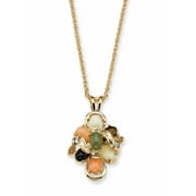 PalmBeach Jewelry 0.56 TCW Genuine Multi-Gemstone & Crystal Accent Necklace in Goldtone 18"