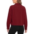 thumbnail image 4 of Annhoo Fall Jackets for Women Button Down Lapel Neck Long Sleeve Corduroy Cropped Coat Trendy Outerwear Jacket, 4 of 4