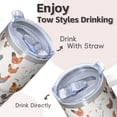 thumbnail image 4 of 20oz Chicken Character Tumbler with Handle Useful Birthday Christmas Gift for Chicken Fans Women Men Insulated Travel Mug Fits Car Cup Holders Comfortable Grip Durable Material Daily Hydration, 4 of 6