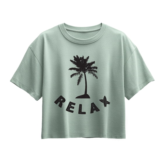 Instant Message - Relax Palm Tree - Youth Girls Boxy T-Shirt