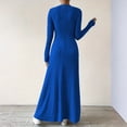 thumbnail image 4 of Knitted Maxi Dress Women Elegant Party Autumn Winter O Neck Long Sleeves Sexy Slim Long Dresses Casual Holiday Street Dress Elegant Party Dresses 2025 Royal Blue S, 4 of 5