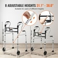 thumbnail image 4 of KFFKFF Rollator Walker,Tri-Function Stand-Support Walkers with Customizable Height and Width,Featherweight Aluminum | Forward Wheeling Assistance Device for Seniors & Disabled, Supports up to 350LBS, 4 of 9