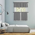 thumbnail image 5 of Black White Stripe Kitchen Curtains Sets for Windows 24 Inch Length, Modern Minimalist Geometric Striped Rod Pocket Window Treatments Tier Curtains and Valances Set for Bedroom/Bathroom, 5 of 8