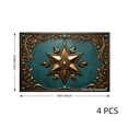 thumbnail image 4 of Joocar Ornate Bronze Star Design Teal Table Mats Set Of 4 For Home Kitchen Table Decor 12x18 inch, 4 of 5