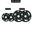 thumbnail image 2 of HAJEX Olympic Rubber Tri-Grip Plates Set 2 inch - 66LB Set - ( 11LB, & 22LB), 2 of 4