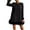 Black, variant on Feather Hem Dresses for Women 2025 Plus Size Tunic Dress Casual Crew Neck Mini Dresses Loose Fit Evening Dress Long Sleeve Holiday Party Dresses Black XL