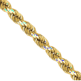 thumbnail image 2 of 10K Solid Yellow Gold 4mm Rope Chain Twisted Link Necklace, 2 of 4