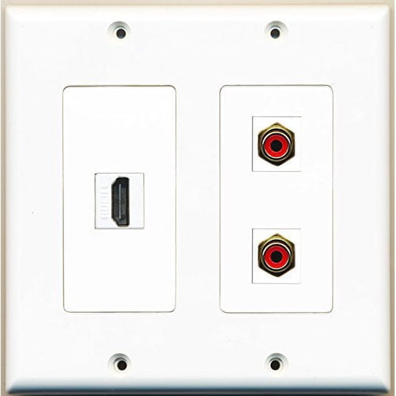 RiteAV - 1 Port HDMI 2 Port RCA Red - 2 Gang Wall Plate