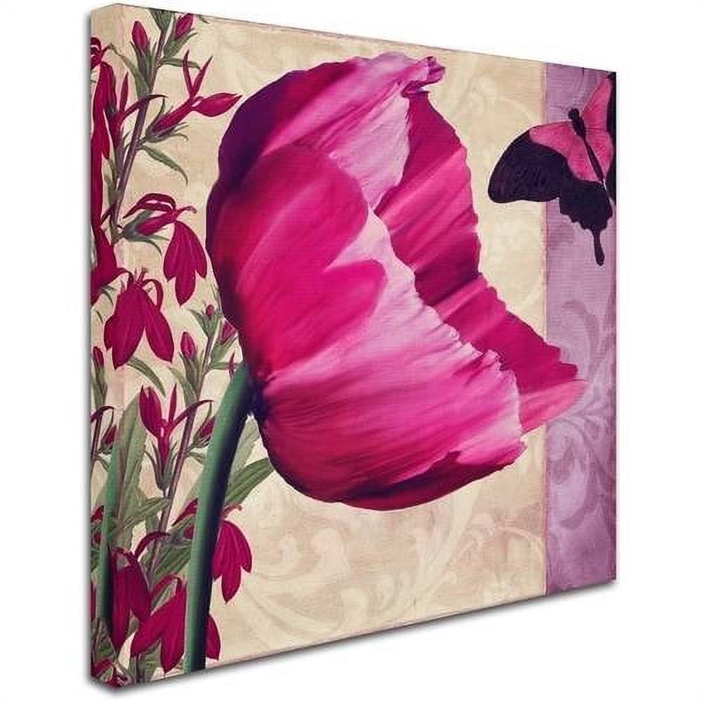 Color Bakery ' Pink Poppy II ' Canvas Wall Art 14 x 14