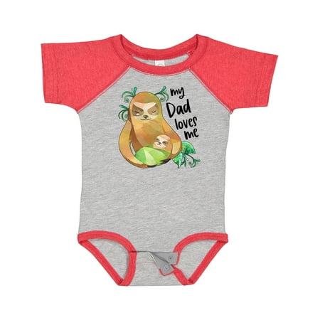 

Inktastic My Dad Loves Me Cute Sloth and Baby Boys or Girls Baby Bodysuit