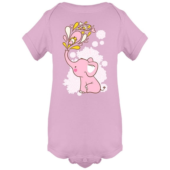Cute Pink Elephant Bodysuit Infant -Image by Shutterstock, 12 Months