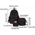 thumbnail image 5 of Bow Backpack for Women 3Pcs Set Kawaii Coquette Nylon Backpack Cute College Laptop Rucksack Fashion Travel Daypack 2025 New (Black Cherry), 5 of 12