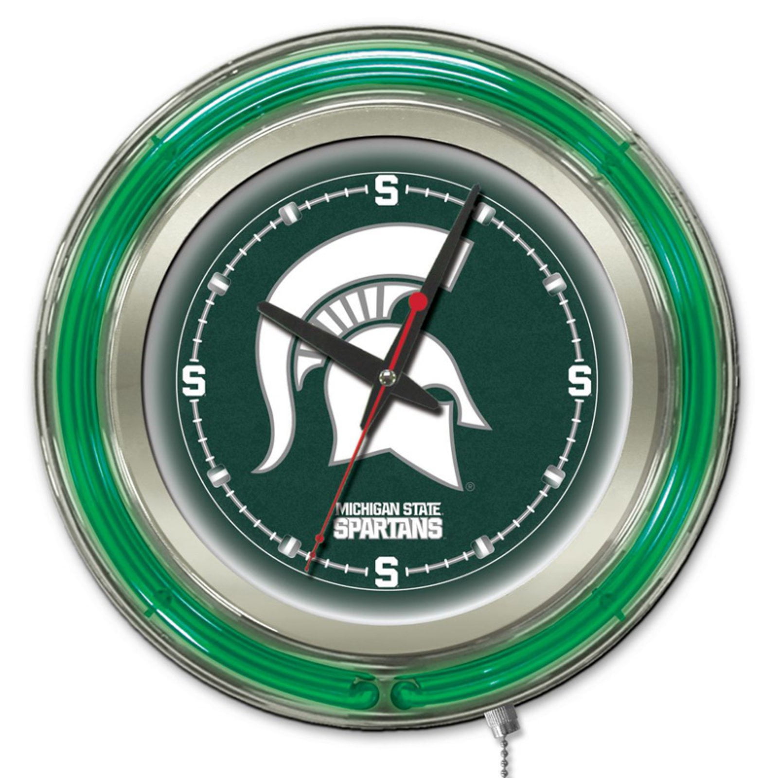 Holland Bar Stool Company NCAA Maryland Terrapins Double Neon Ring 15-Inch Diameter Logo Clock