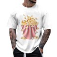 thumbnail image 2 of Bibifish Mens T-Shirts Loose Fit Crew Neck Popcorn Graphic Print Tshirts Casual Trendy Short Sleeve Daily Tee Tops, 2 of 3