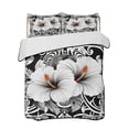 thumbnail image 2 of Black White Spring Floral King Size Down Alternative Comforter, Lightweight Comforter Quilt Bedding Set with Pillow Shams Summer Botanical Modern All Seasons Bed Comforter Duvet Insert 96"x106", 2 of 7