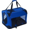 ALEKO PCBLUE01S Collapsible Pet Carrier Heavy Duty Portable Pet Home Spacious Traveler 19" x 14" x 13.5", Blue