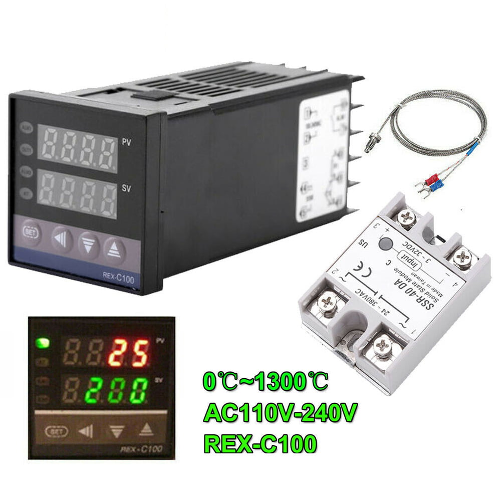 0~1300℃ Alarm REX-C100 Digital LED PID Temperature Controller Thermostat Kits